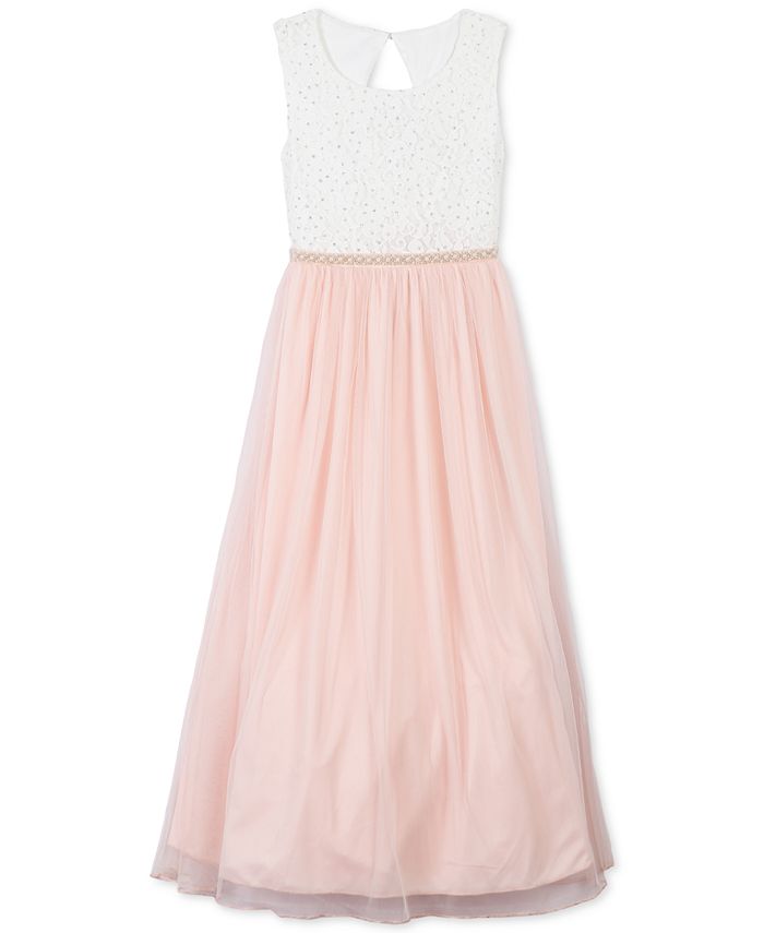 Speechless Little Girls Glitter Lace Maxi Dress Macy's