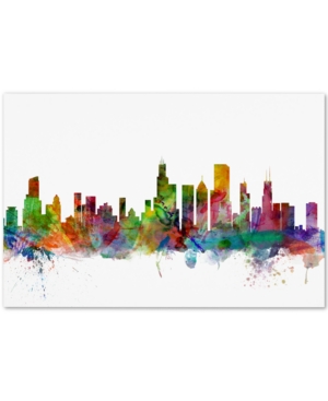 Trademark Global Michael Tompsett 'chicago Illinois Skyline' Canvas Art In No Color