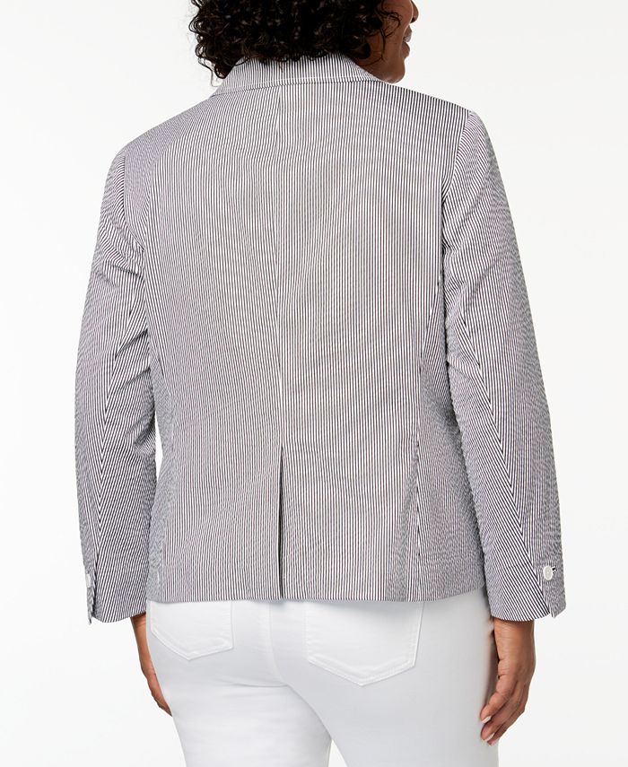 Anne Klein Plus Size Seersucker Blazer Macy s