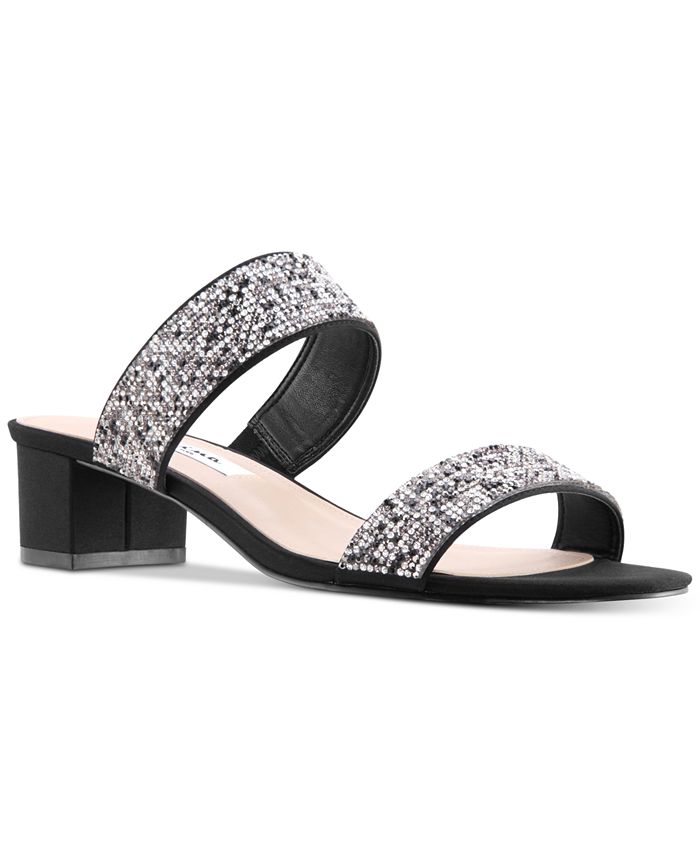Nina Georgea Rhinestone-Encrusted Slide Sandals - Macy's