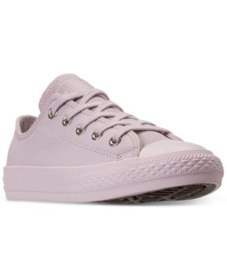 girls pink leather converse