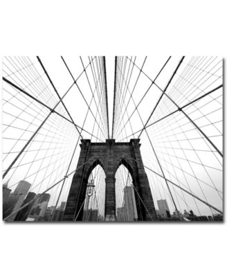 Trademark Global - Nina Papiorek 'NYC Brooklyn Bridge' 35" x 47" Canvas Wall Art