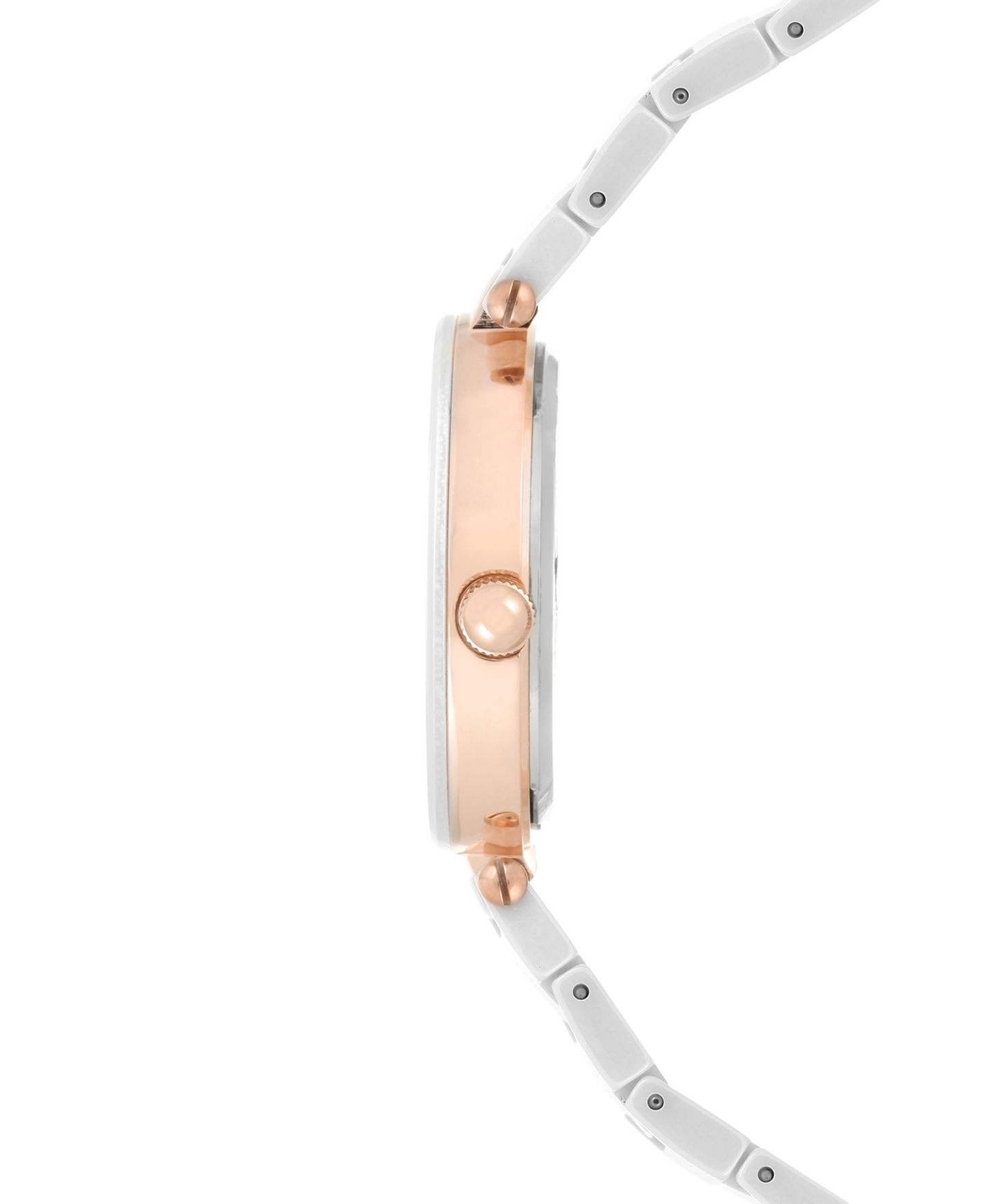 Женские часы Anne Klein Diamond Accent White Ceramic Bracelet Watch 33mm AK-1018RGWT — фото 2