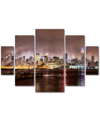 Trademark Global - David Ayash 'Midtown Manhattan over Hudson River' Multi-Panel Wall Art Set