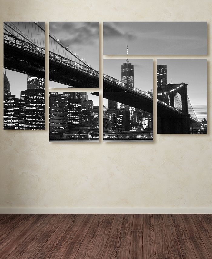 Trademark Global CATeyes 'Brooklyn Bridge 5' Multi-Panel Wall Art Set ...