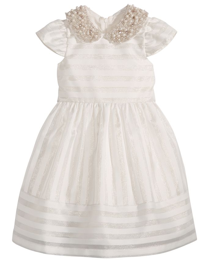 Bonnie Jean Little Girls Beaded-Collar Organza Dress - Macy's