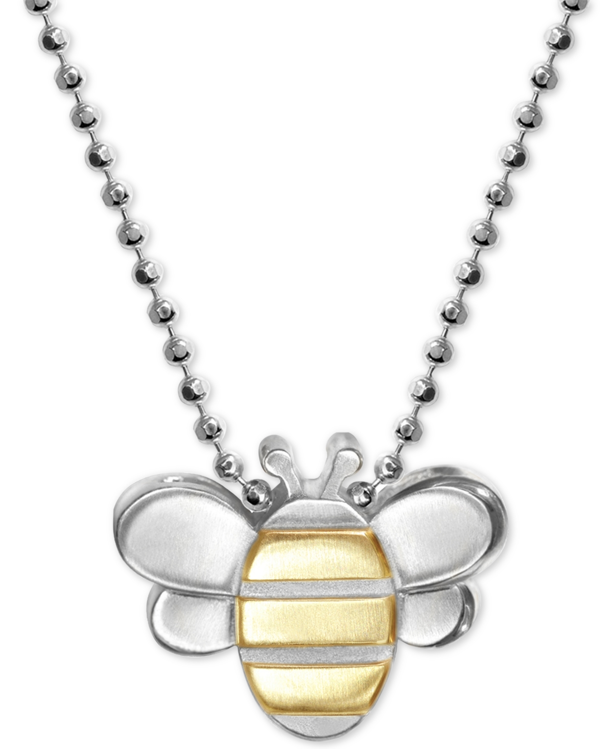 Bumble Bee 16" Pendant Necklace in Sterling Silver & 18k Gold - Silver