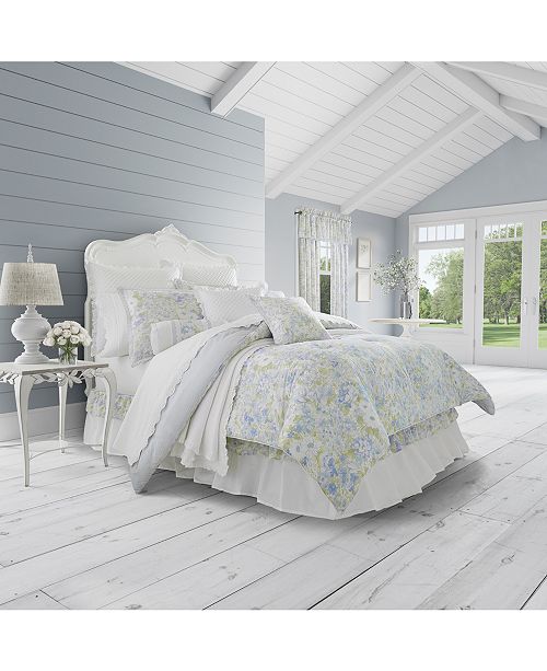 Piper Wright Flower Bed Blue 4 Pc King Comforter Set Reviews
