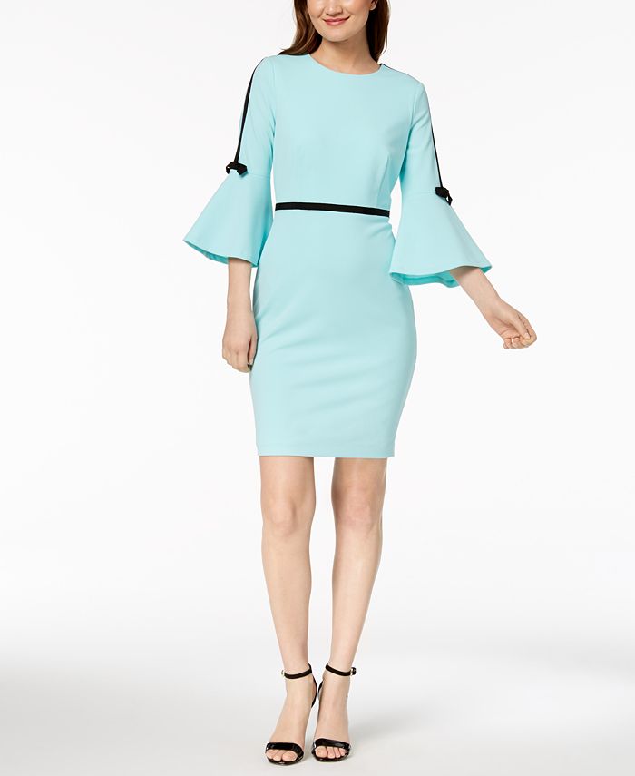 Calvin Klein Petite Bell-Sleeve Sheath Dress & Reviews - Dresses - Petites  - Macy's