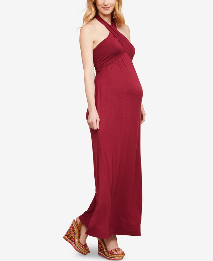 Motherhood Maternity Halter Maxi Dress - Macy's