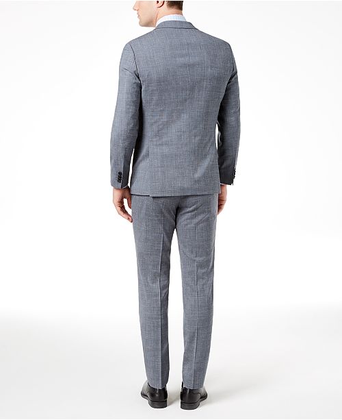 Hugo Boss HUGO Men's ModernFit Stretch Gray/Blue Glen Plaid Vested