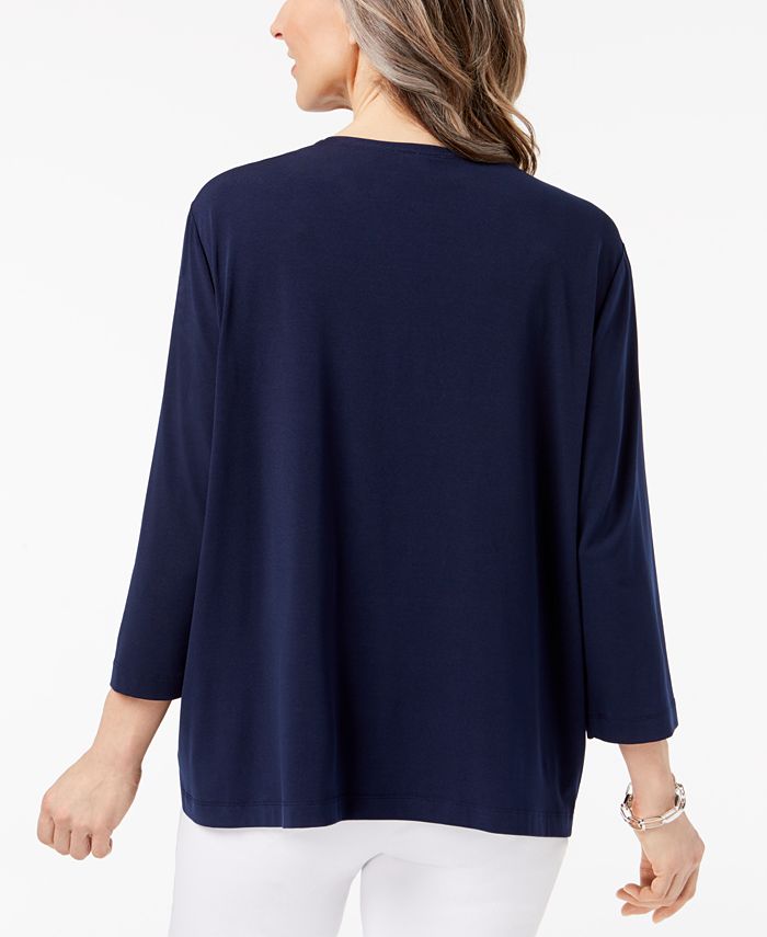 Alfred Dunner Royal Street Layered-Look Embellished Top - Macy's