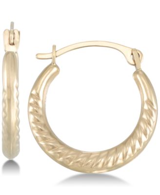 Macy's - Textured Hoop Earrings in 10k Gold