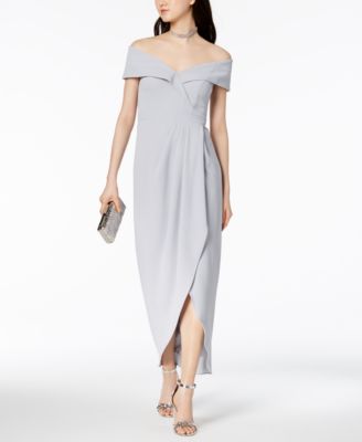 macy's xscape off the shoulder dress