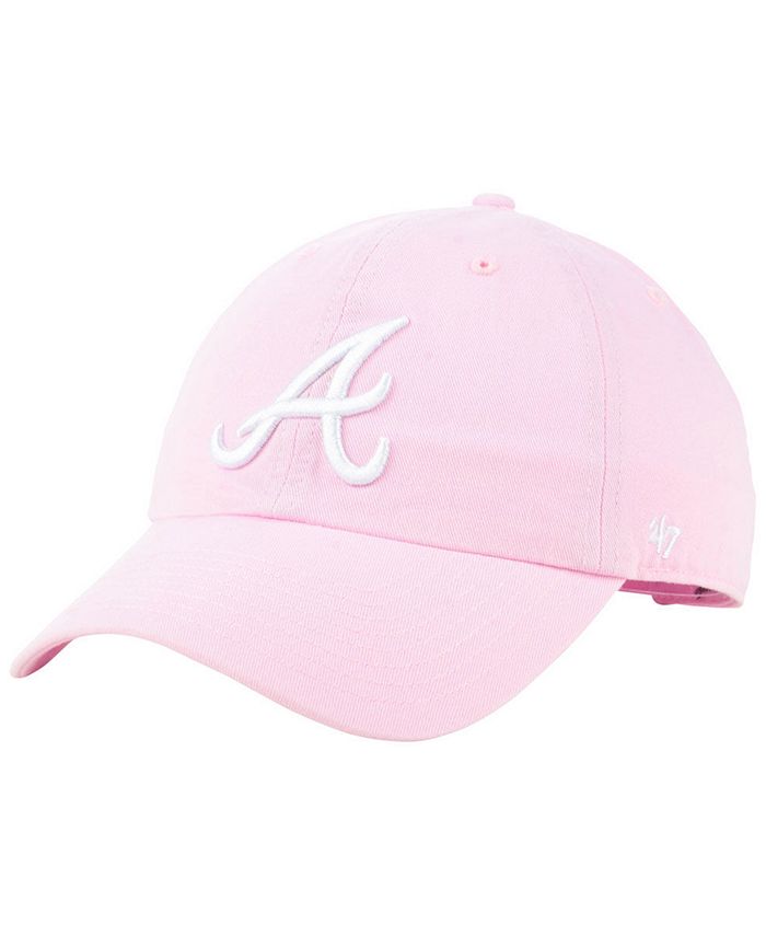 47 Brand Atlanta Braves Pink CLEAN UP Cap - Macy's