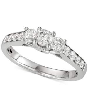 image of Diamond Three-Stone Engagement Ring (1 ct. t.w.) in 14k White Gold