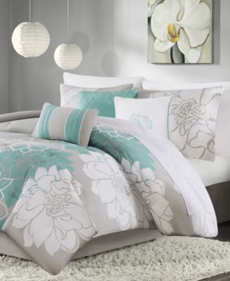 Lola Floral Print 7-Pc. Comforter Set, King