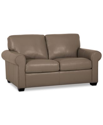 Orid 59" Leather Roll Arm Loveseat