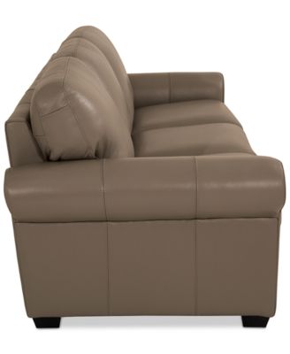 Orid 84" Leather Roll Arm Sofa, Created for Macy's