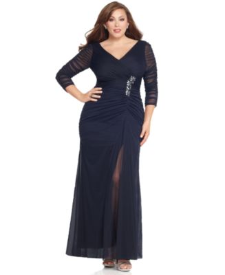 macys plus gowns