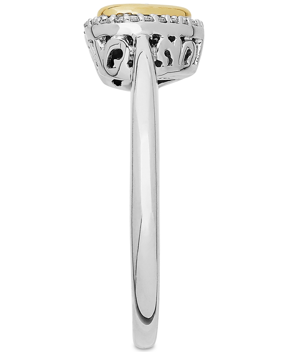 Diamond Heart Ring in 14k Gold over(1/10 ct. t.w.) - Sterling Silver/Gold