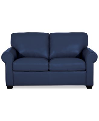 Orid 59" Leather Roll Arm Loveseat