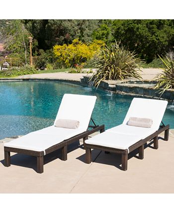 Noble House - Wellington Outdoor Chaise Lounge (Set Of 2), Quick Ship