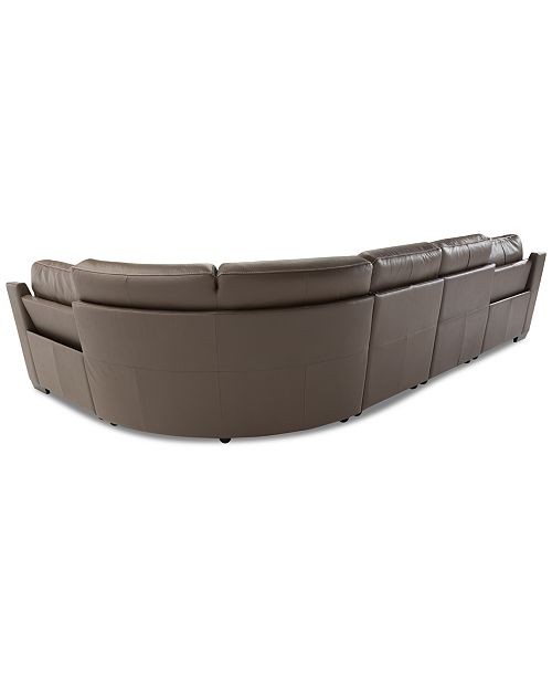 Furniture Julius II 5Pc. Leather Sectional Sofa With 2 Power Recliners