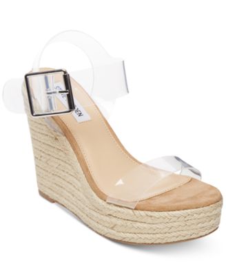 steve madden clear strap wedges