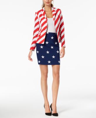 OppoSuits - One-Button Printed Holiday Skirt Suit