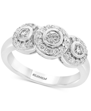 image of Pave Classica by Effy Diamond Triple Halo Ring (5/8 ct. t.w.) in 14k White Gold