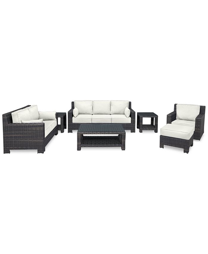Furniture Viewport Outdoor Wicker 7Pc. Seating Set (1 Sofa, 1 Loveseat