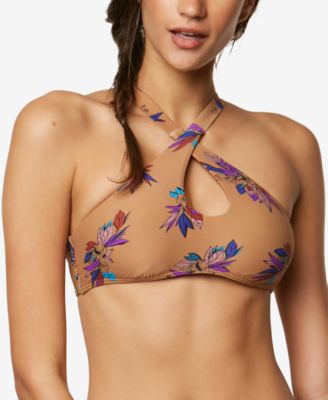O'Neill - Printed High-Neck Strappy Back Bikini Top