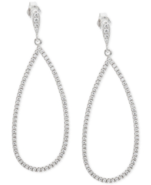image of Giani Bernini Cubic Zirconia Pave Teardrop Drop Earrings in Sterling Silver, Created for Macy-s