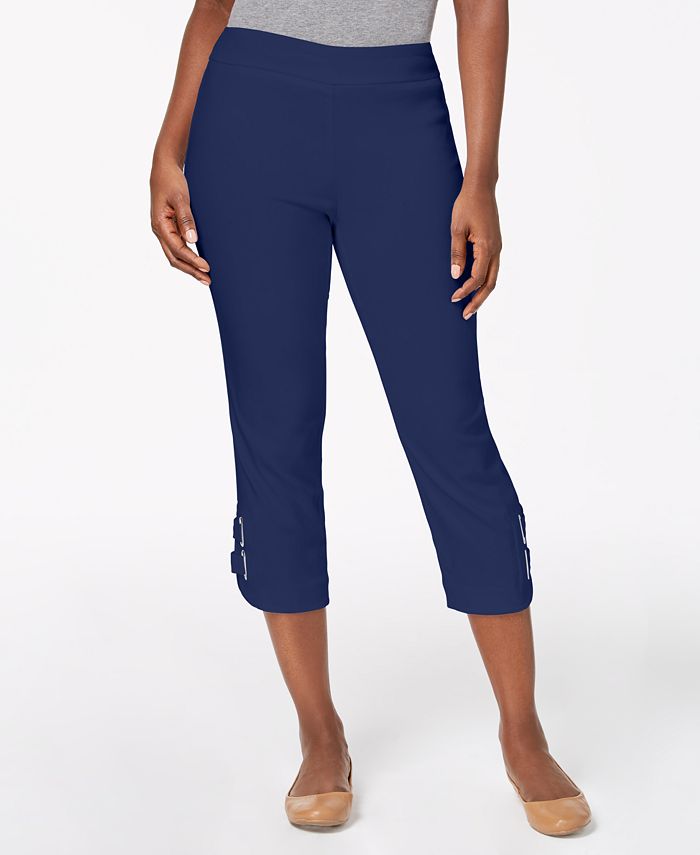 JM Collection Buckle-Hem Capri Pants, Created for Macy's - Macy's