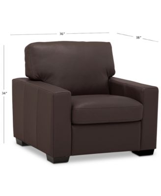 Ennia 36" Leather Armchair, Created for Macy's