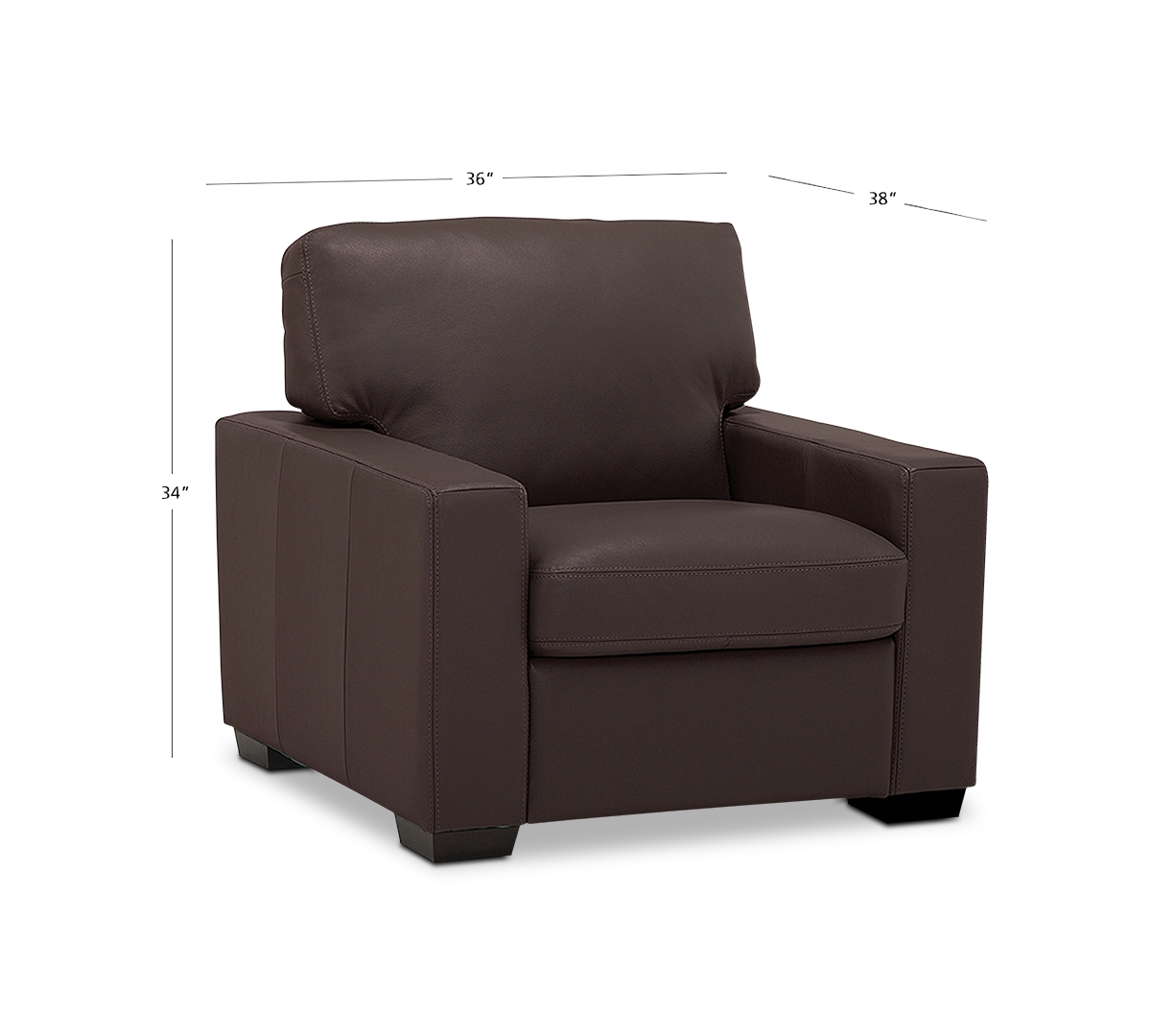 Ennia 36" Leather Armchair, Created for Macy's