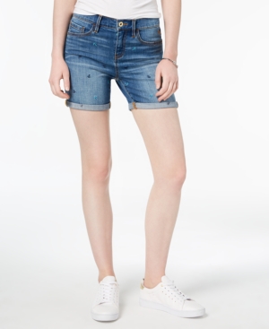 TOMMY HILFIGER EMBROIDERED DENIM SHORTS, CREATED FOR MACY'S