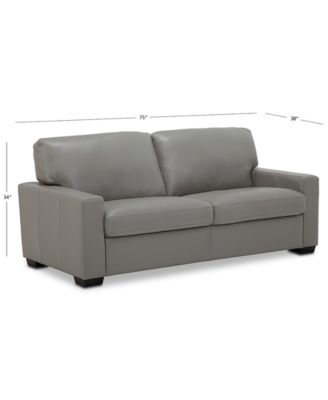 Ennia 75" Leather Apartment Sofa, Created for Macy's