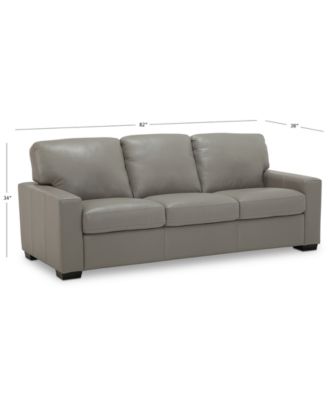 Ennia 82" Leather Queen Sleeper Sofa, Created for Macy's