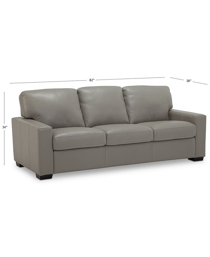 Furniture Ennia 82" Leather Queen Sleeper Sofa, Created for Macy's Macy's
