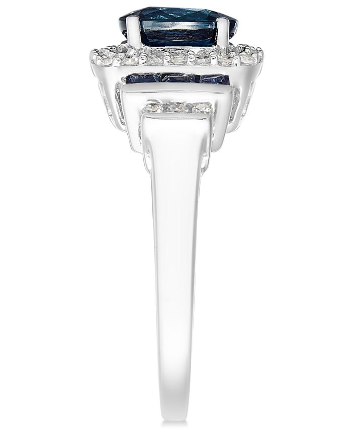 Macy's Sapphire (1 ct. t.w.) and Diamond (1/5 ct. t.w.) Ring in 14k ...