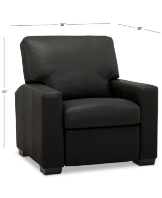 Ennia 36" Leather Pushback Recliner, Created for Macy's