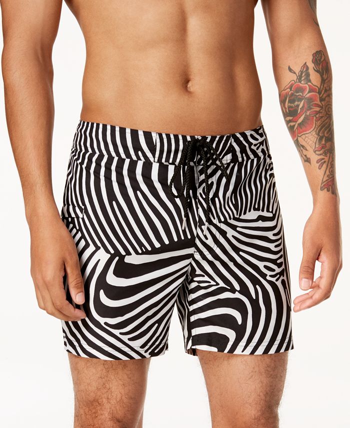 INC International Concepts Mr. Turk X I.N.C. Men's Zebra 5" Swim Trunks