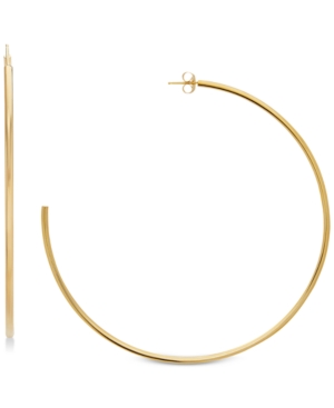 image of Polished Tube C-Hoop Earrings in 14k Gold