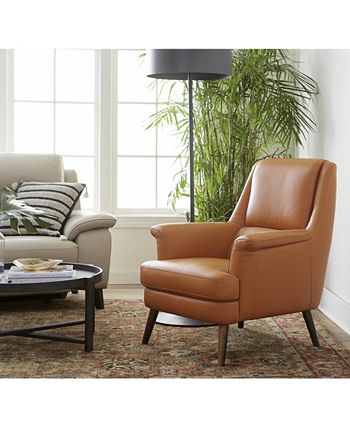 Milany leather discount accent chair