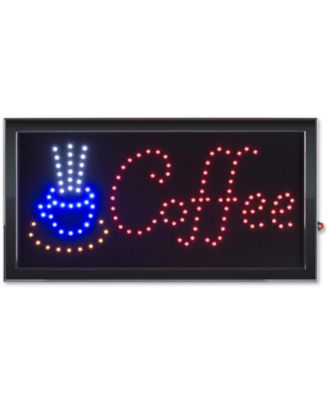 Trademark Global Coffee Lighted Neon Electric Display Sign with ...