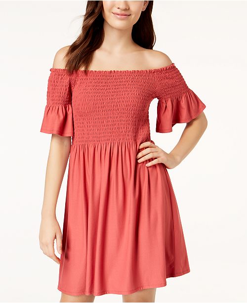 Planet Gold Juniors Smocked Off The Shoulder Dress Reviews