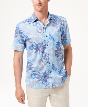 TOMMY BAHAMA MEN'S FUEGO FLORAL KNIT CAMP SHIRT
