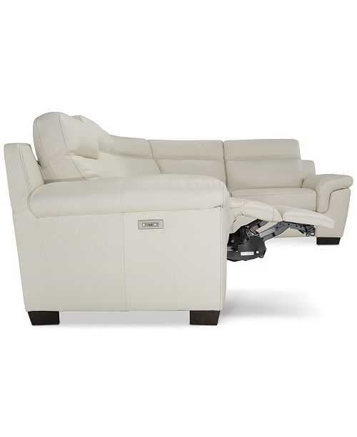 Furniture Julius II 5Pc. Leather Sectional Sofa With 3 Power Recliners